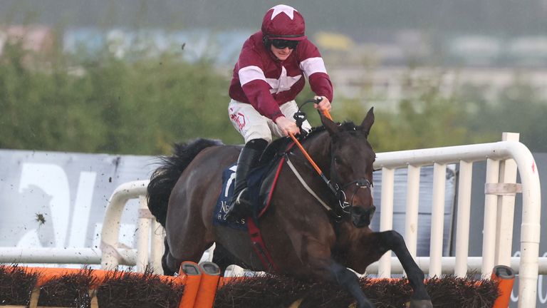 Brighterdaysahead and Sam Ewing finish 30 lengths clear in the Neville Hotels Hurdle at Leopardstown