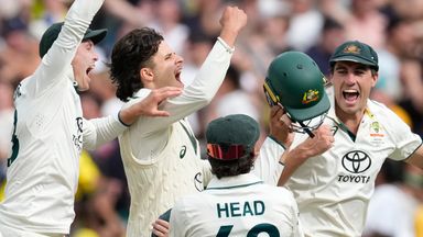 Australia celebrate victory in the fourth Test against India as they took a 2-1 series lead