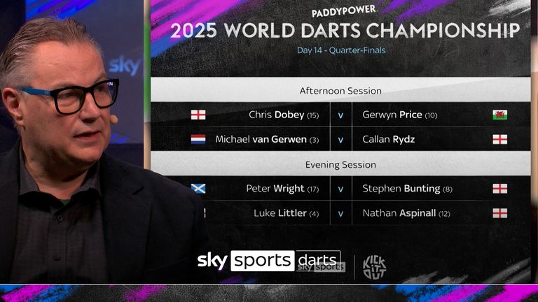 John Part previews the 2025 World Championship Darts quarter-finals will be live only on Sky Sports on New Years Day. 